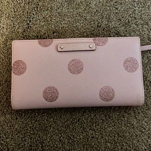 Kate spade pink polka dot wallet